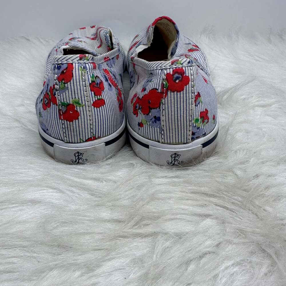 Lauren‎ Ralph Lauren Janis pinstripe floral canvas slip-on sneakers - Picture 3 of 5